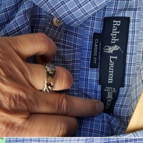 Ralph Lauren Blue Plaid button down XXL - Picture 3 of 8